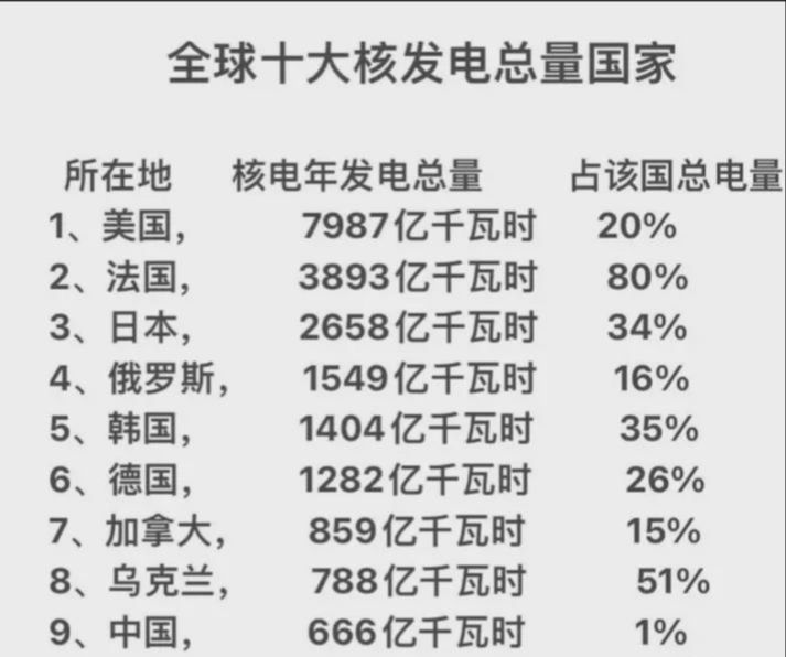 核电机组发电量排名，全球能源格局的透视
